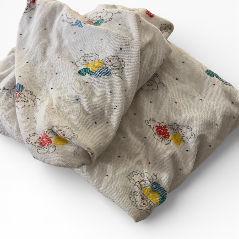 VTG Health-Tex Primary ABC Zoo Baby Bassinet Sheets Lot Cotton USA 18x26 Nursery